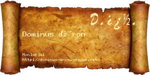 Dominus Áron névjegykártya